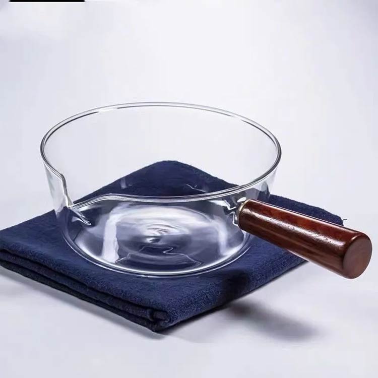 ミルクパン 耐熱 ミニ鍋 片手鍋 耐熱ガラス 400ml 北欧風 透明 ガラスポット 600ml V字型注ぎ口 ガラス鍋 ミニパン 直火 ガラス ミルクパン ガラスパン ソースパン 片手 鍋 ガラス鍋 台所用品 キッチン 調理器具 片手鍋 多機能 木製ハンドル