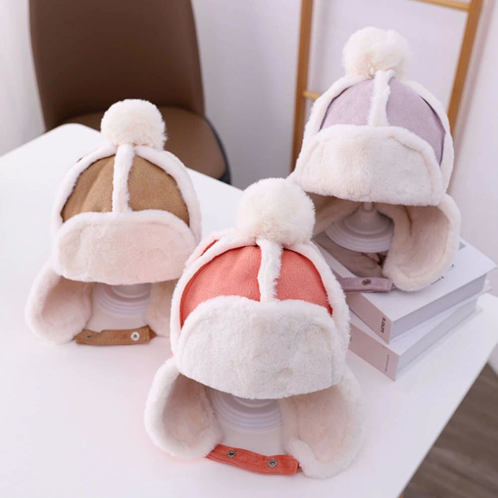 冬 秋 春 男の子 女の子 ポンポン 防寒 耳あて 子供 帽子 ベビー パイロットキャップ パイロット 飛行帽 キッズ