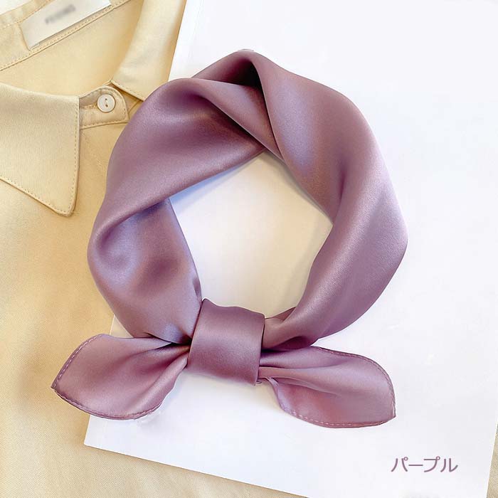 スカーフ シルク レディース シルクスカーフ ネッカチーフ 正方形 中判 リボンスカーフ オシャレ大人 ..