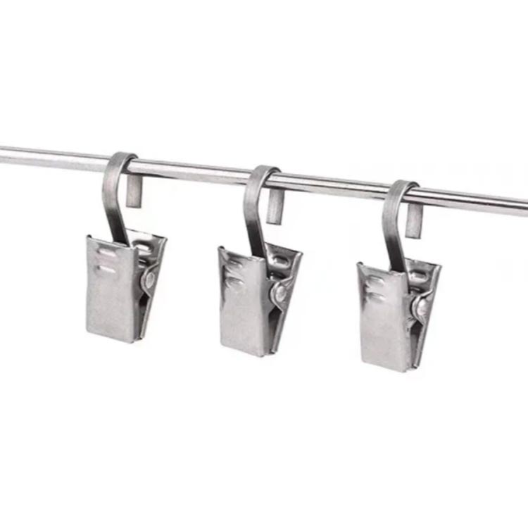 ステンレス製 ステンレス製 カーテン用 お好み生地を挟む カーテンフック 強力クリップ コンパクト し..