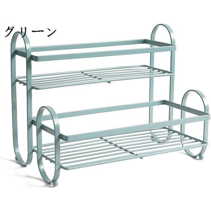 調味料ラック 多機能収納ラック 調味料入れ 卓上収納ラック 調味料収納ラック 台所 収納 スパイスラック 2段 キッチン 化粧品収納 浴室 事務室 洗面所 小物整理 SHOP DAN