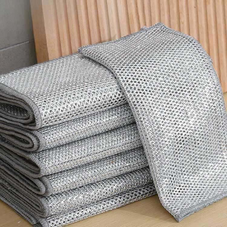 リバーシブル 布巾 油汚れクロス 食器洗いタオル キッチンクロス キッチンタオル 竹炭 ワイヤーふきん 食器拭き 両面 銀糸入り 速乾 30枚セット 台所 吸水 油汚れ対策 洗浄力 家庭用 業務用 風呂掃除