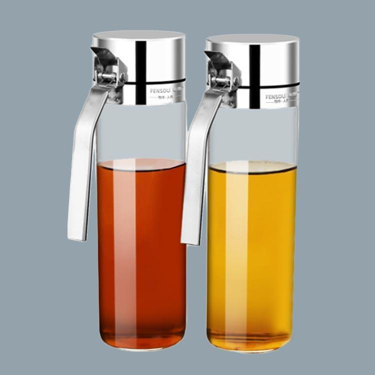 ガラス オイルボトル 500ml 2本セット 調味料ボトル 詰め替えボトル 醤油ボトル オイルポット ステンレ..
