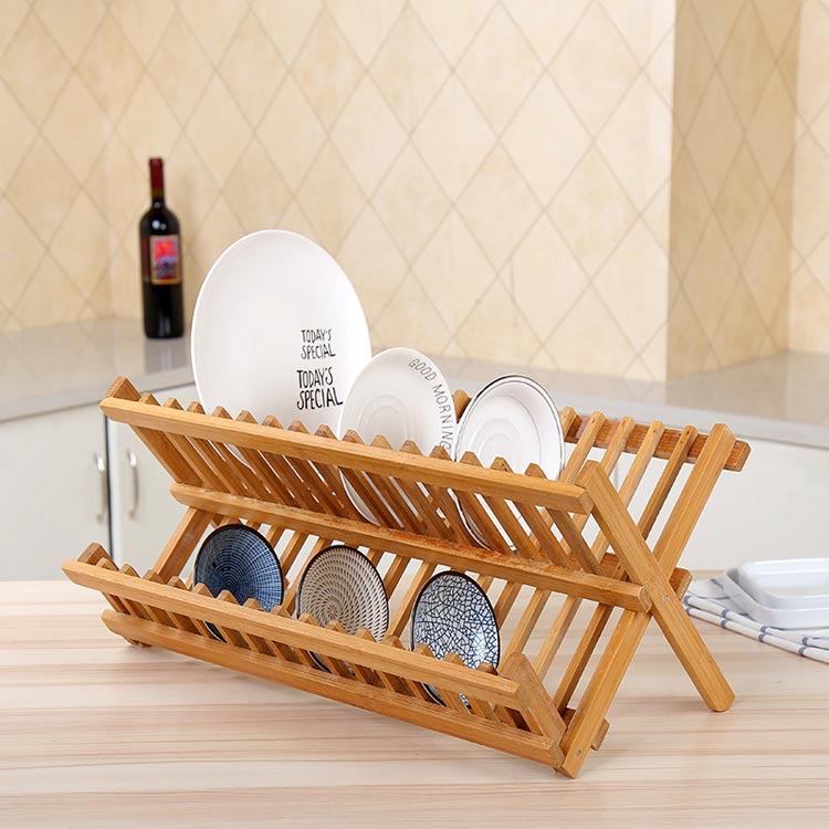 水切りトレー X型 天然竹 水切りラック 2段 皿立て 竹製 食器棚 キッチン収納 収納プレートホルダー 台..