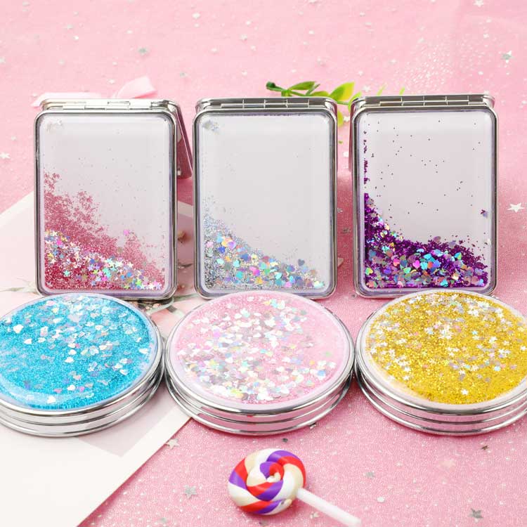 鏡 折りたたみ 手鏡 コンパクトミラー コンパクト かわいい キラキラ 可愛い 拡大ミラー付き 折りたたみミラー ハンドミラー 両面 持ち歩きに便利 メイク おしゃれ お出かけ 贈り物 ギフト プレゼント 送料無料