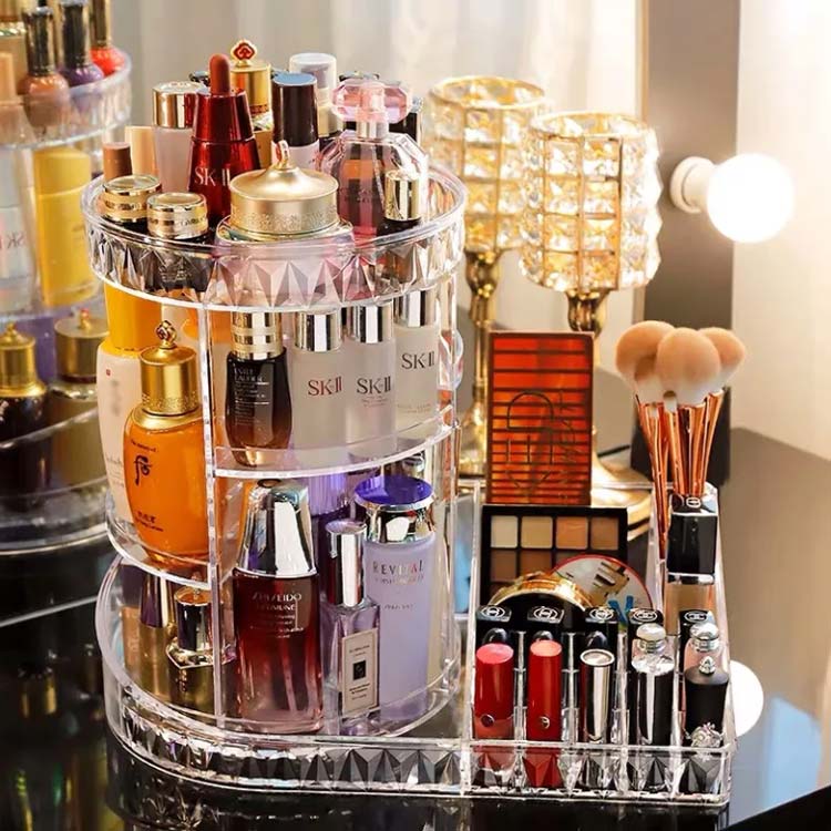 コスメボックス　回転式 プレゼント 大容量 アクリル 化粧 コスメ 化粧品 収納 ボックス 可愛い ケース..