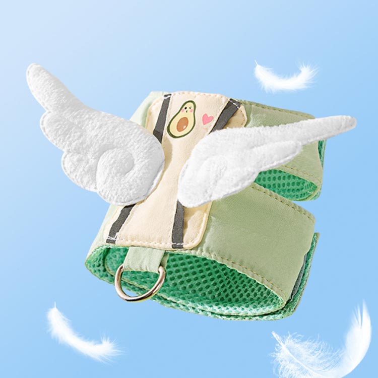 犬 ハーネス 翼 つばさ 翼付き 翼つき小型犬 かわいい アボカドグリーン リード セット おしゃれ 猫 ソフトハーネス ウェア 胴輪 イヌ ネコ マジックテープ ペット リード付き キャット 抜けない キャット お洒落 はーねす 子犬 超小型犬 脱げない