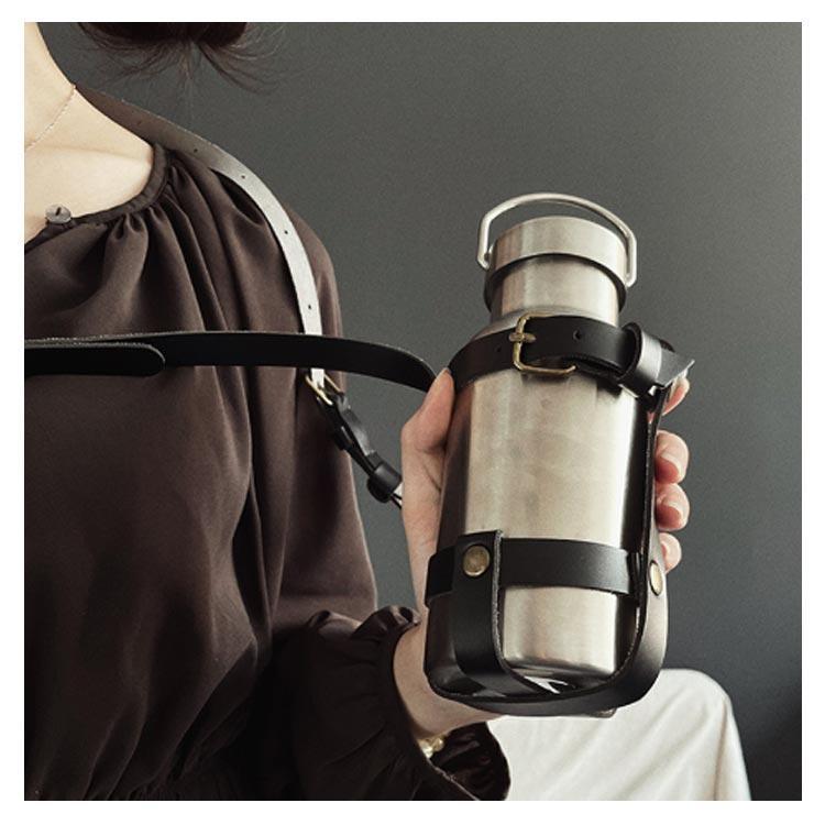 ドリンクホルダー ボトルホルダー 小学生 学校 2個セット キッズ 水筒ホルダー ショルダー PUレザー 調節可能 レジャー ジム スポーツ ペット