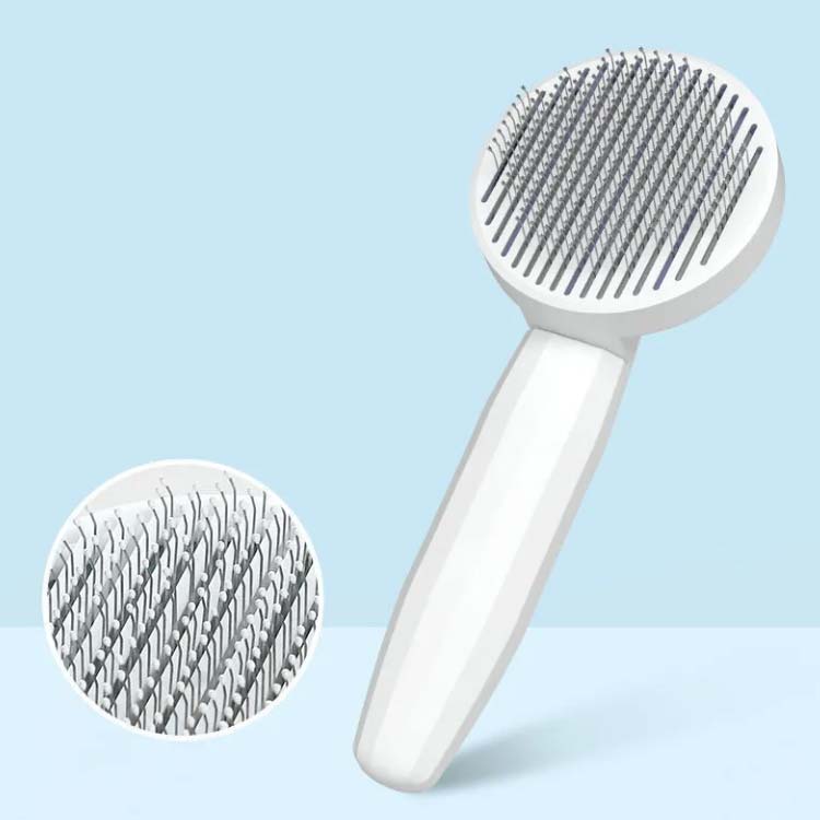 犬 猫 ペットブラシ 抜け毛取りコーム ペット マッサージ ブラッシング ワンプッシュ ペット用品 ネコ ..