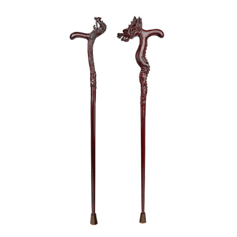 ステッキ 高齢者 おしゃれ 木製 杖 龍 鳳凰 竜型 介護 看護 リハビリ 護身用 L型 軽量 歩行補助 天然木..
