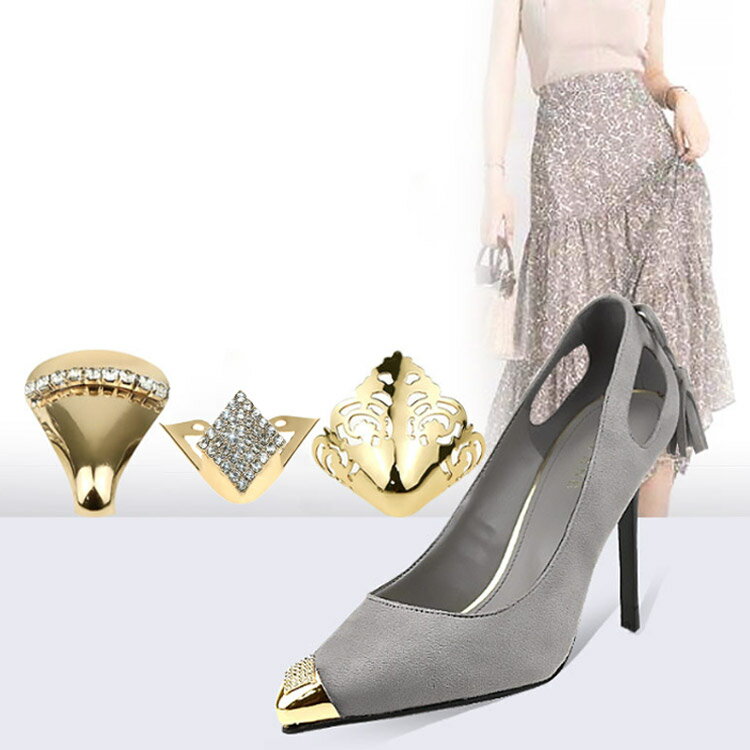 パンプス カバー パンプス先保護 靴先 プロテクター おしゃれ 金属 耐久性 靴 先 キズ防止 ポインテッドトゥ カバー レディース 女性 シューズ パンプス 送料無料 修理 補修 DIY オールシーズン