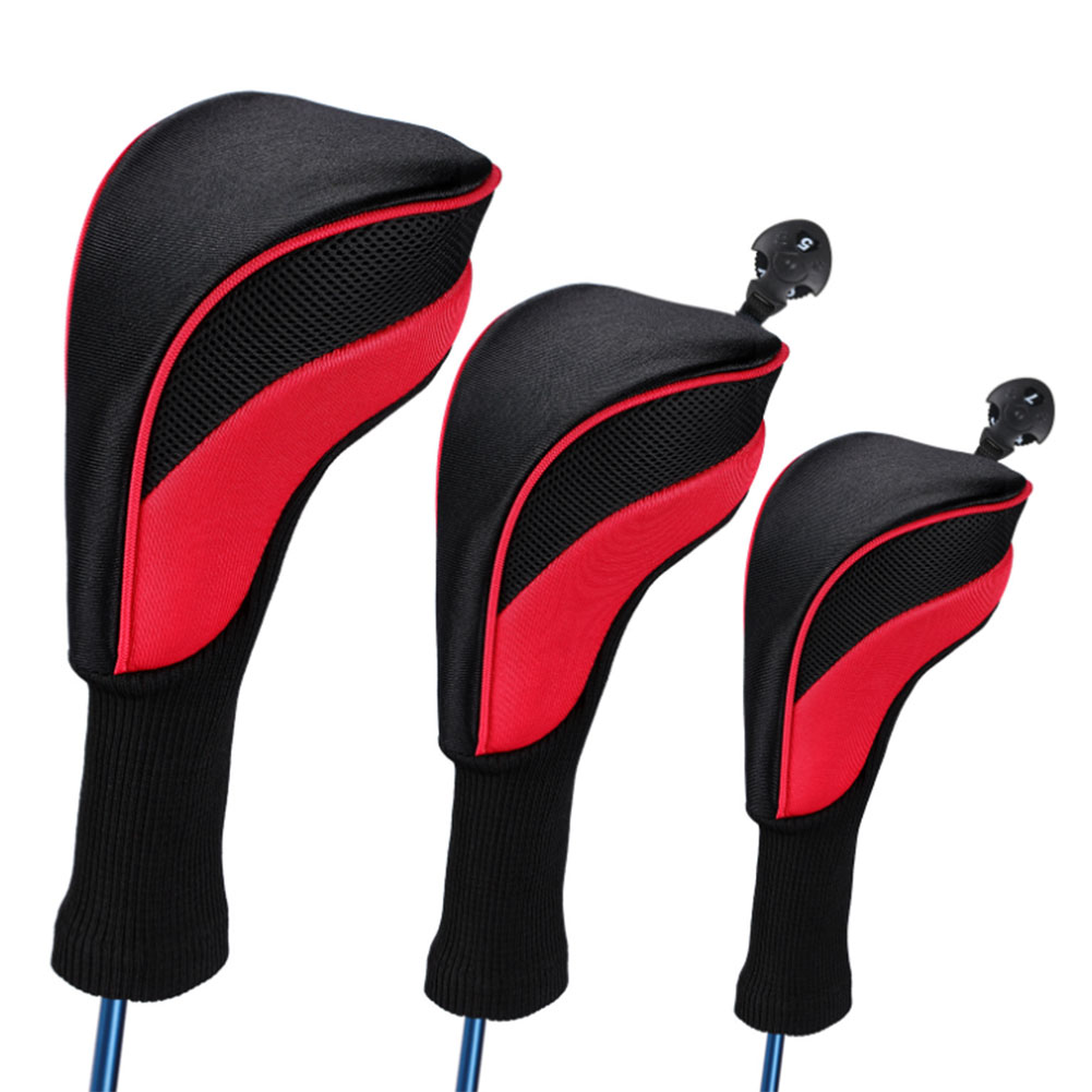 ゴルフヘッドカバー ゴルフ ウッドドライバー 換可能な番号タグ付き 3個セット