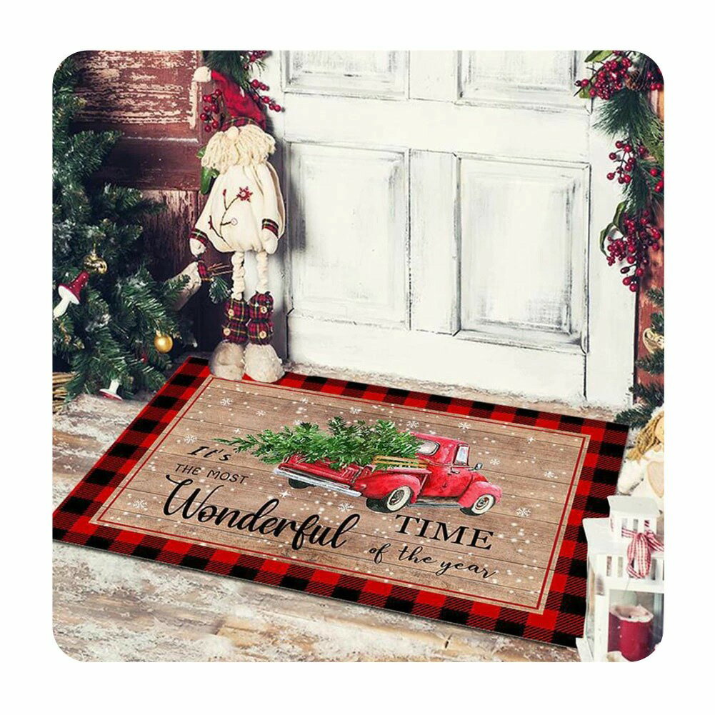 40*120cm 2個セット 玄関 クリスマス 玄関マット クリスマスフロアマット クリスマスキッチンマット 玄関 マット 長方形 屋外 水洗い 靴 土 泥落とし 汚れ 裏面 ゴム ラバー 滑り止め 雨 室外 おしゃれ