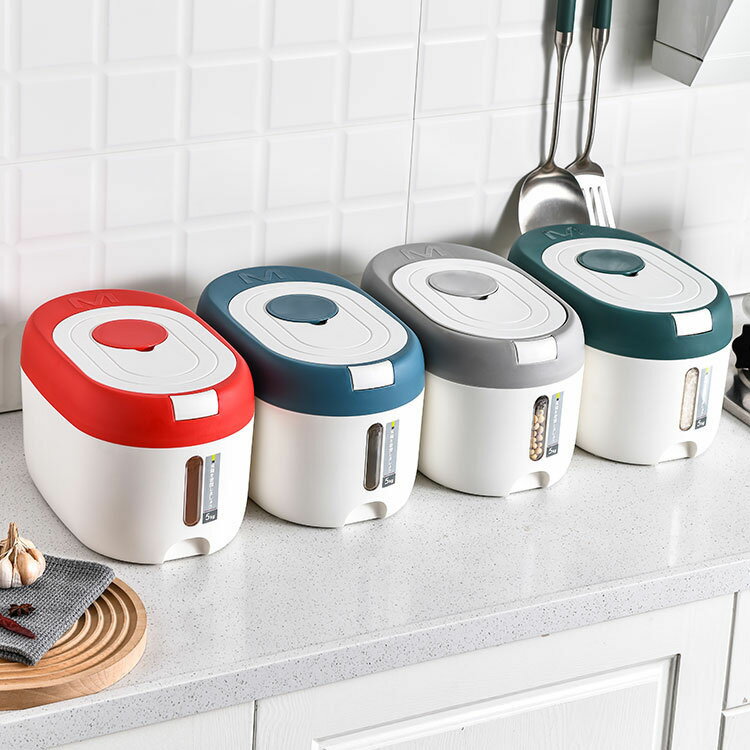 米びつ 5kg お米収納 全4カラー シンプル おしゃれ キッチン用品 キッチン収納 保存容器 ライスボックス プラスチック 大豆 小豆 ドッグフード ストッカー petfoodbucket キャットフード