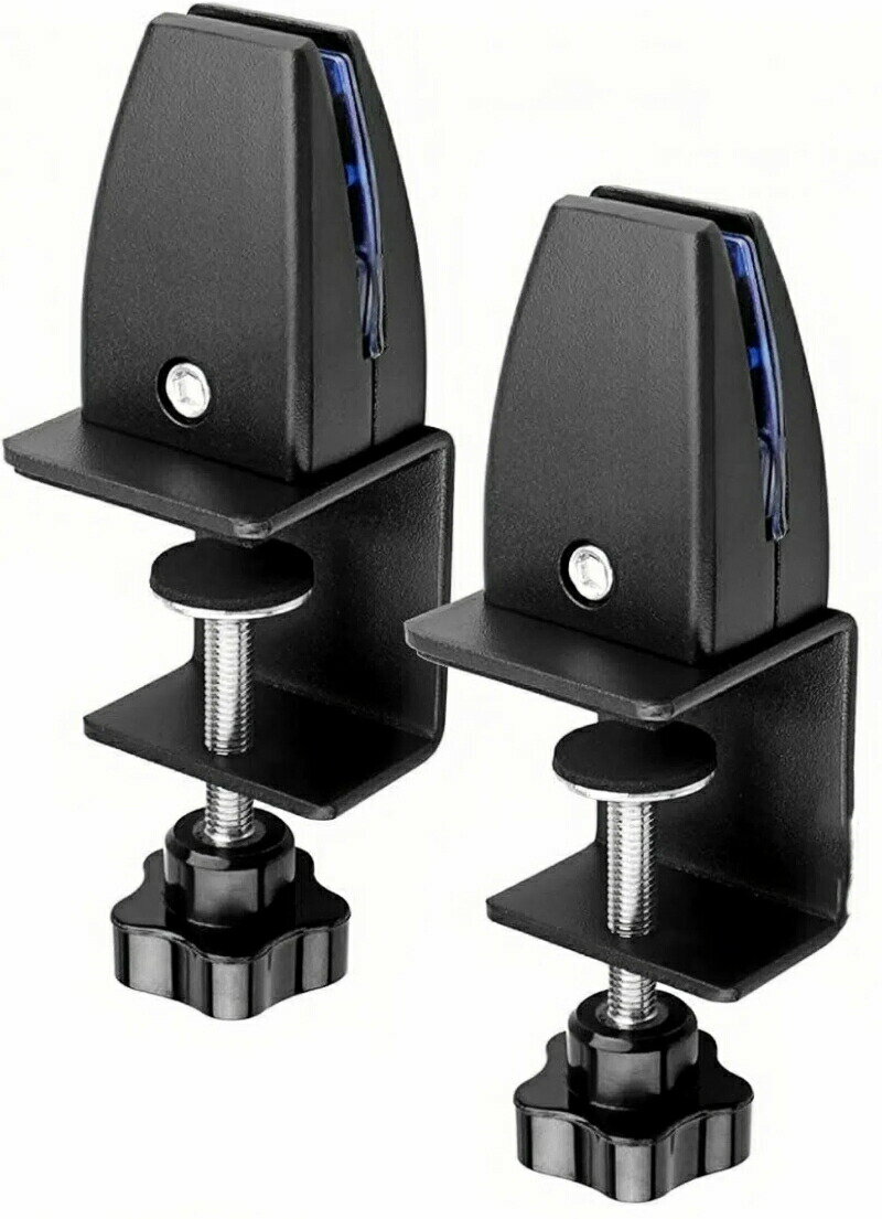 デスク用パーテーションスタンド シルバー 調整可能 固定金具付き 2個セット 机上仕切り板 プライバシ..