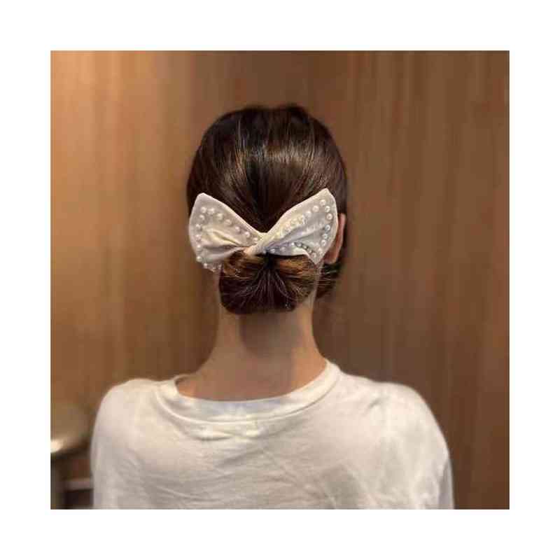 お団子ヘアメーカー お団子ヘアアレンジ チェック柄 お団子グッズ リボン かわいい おだんご バレエ シ..