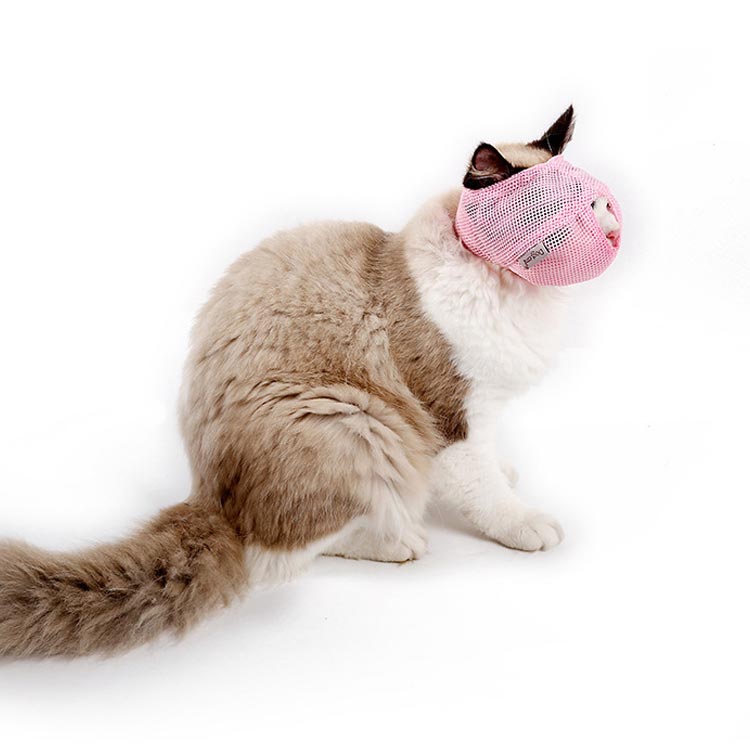 メッシュ素材 猫用 フェイスマスク マスク 爪切り補助具 爪切り 猫用 アイマスク キャット マズル 口輪..