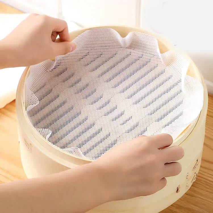 繰り返し使用 蒸しシート 5枚セット 蒸し器用 食品用 セイロシート キッチン用品 調理用マット 中華せいろ用 洗える セイロ用紙 クッキングシート 蒸し器 シート 穴あき 丸型 饅頭 調理器具 シリコン 小籠包 蒸し料理