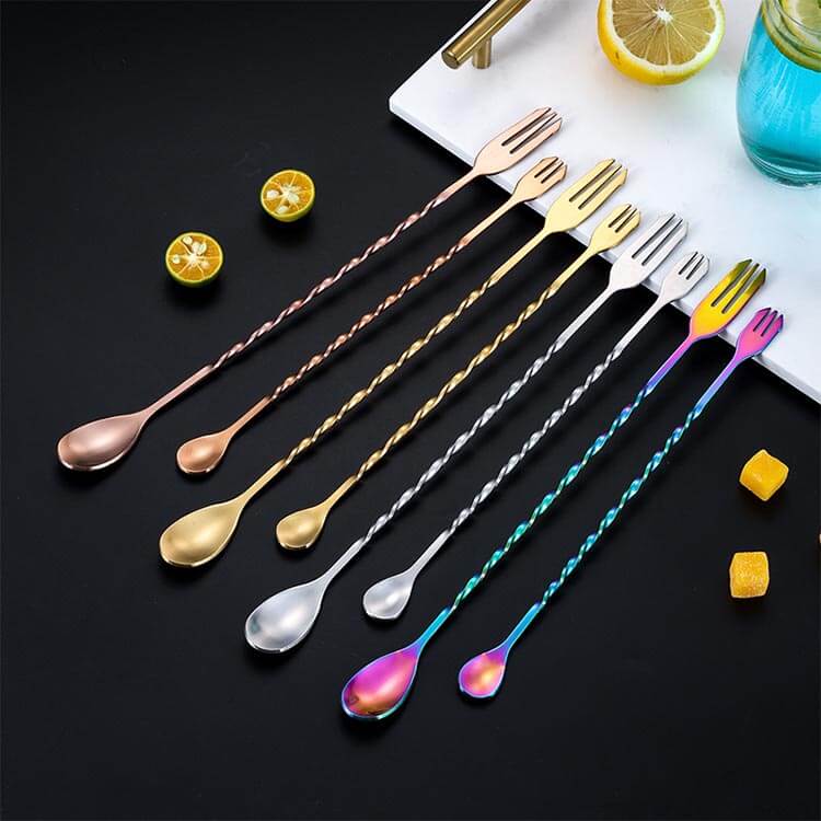 バースプーン 2本セット ステンレス マドラー カクテル 26/32cm 業務用 バー用品 バーテンダー 初心者 ..