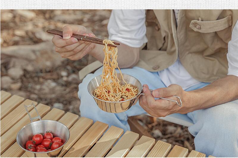 折り畳み式 4個入カップ 500ML/300ML ステンレス鋼碗 皿キャンプ ハイキング 登山 防災 バーベキュー B..