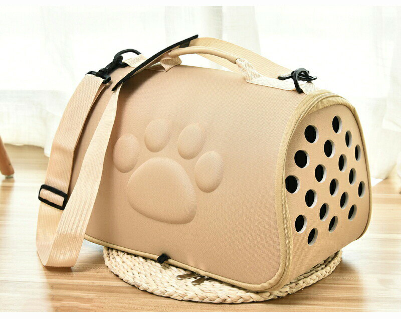 ペットキャリー ペットバッグ おりたたみ 手持ち 肩掛け 斜め掛け 犬猫兼用 可愛い肉球 36個通気孔 ネ..