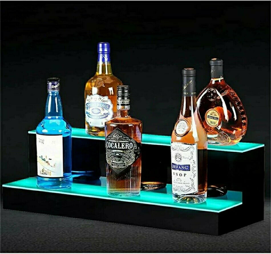 LED酒ボトルの表示棚 ワインラック ホルダー 業務用ホームバーの照明付きワインボトルディスプレイスタ..