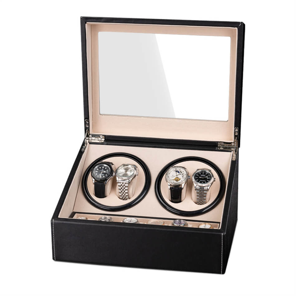 ワインディングマシーン 4本 腕時計 自動巻き 保管 自動巻き上げ機 ウォッチワインダー ショーケース ..