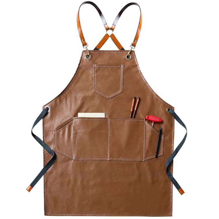 家庭用 美容師 エプロン レザー調 防水エプロン エプロン レザーエプロン PUレザー 業務用 喫茶店 おしゃれ カフェ 保育士 キッチン レディース 男女兼用 ポケット付き 作業用 ガーデニング メンズ