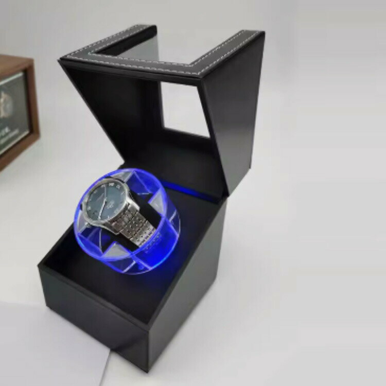 1本巻き 静音 ワインディングマシーン ウォッチワインダー 自動巻き LEDライト付き 新型 ワインディングマシーン 時計 腕時計 ケース クリスマス 腕時計自動巻き上げ機 1本巻き ワインディングマシン(2)
