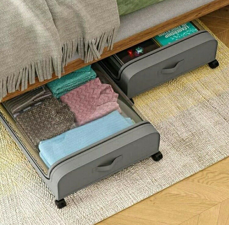 ベッド下収納ボックス キャスター付き ソファー下収納ケース ベッド下物入れ 収納ボックス ワゴン ベッ..