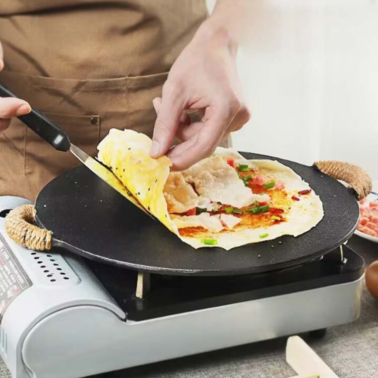 クレープ鉄板 26cm 6点セット 極厚鉄板 6mm お菓子作り クレープメーカー ホームパーティ 取っ手付き ..