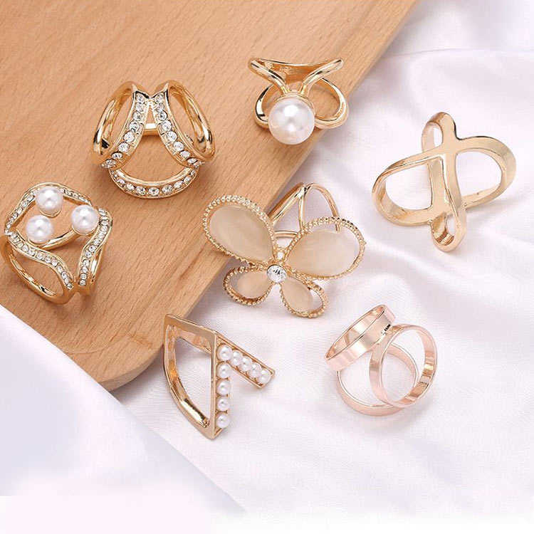 パール スカーフ留め バックル おしゃれ ゴールド スカーフリング ラインストーン スカーフ ストール ..