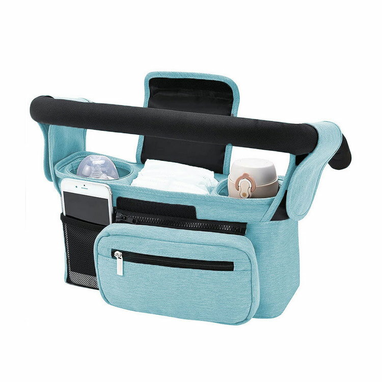 保冷 ベビーカー用バッグ ベビーカーバッグ 保温 保冷 ドリンクホルダー ベビーカー バック 肩掛けOK 斜めがけ ベビーカー ポーチ 2WAY 多機能 スマホホルダー おむつ入れ マザーズバッグ 小物入れ 収納 ポーチ