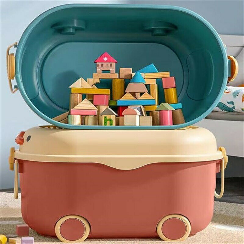 おもちゃ箱 収納ボックス 子供用 蓋付き キャスター付き おもちゃ収納 大容量 取っ手付き収納かご 座れ..