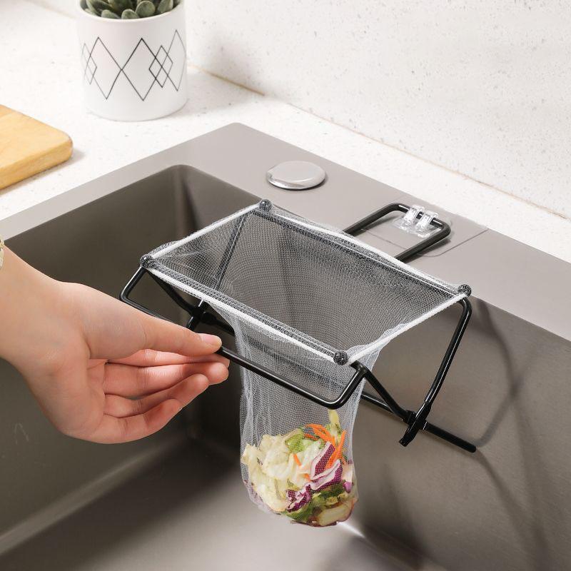 水切りネット ホルダー シンク ゴミ受け ストレーナー フォルダー インテリア 台所 キッチン 三角コー..