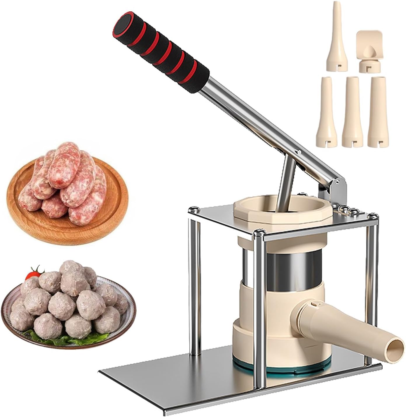 ソーセージ詰め物機 ソーセージ用 肉詰め物 ステンレス鋼縦型ソーセージ詰め物 肉グラインダーとソー ..