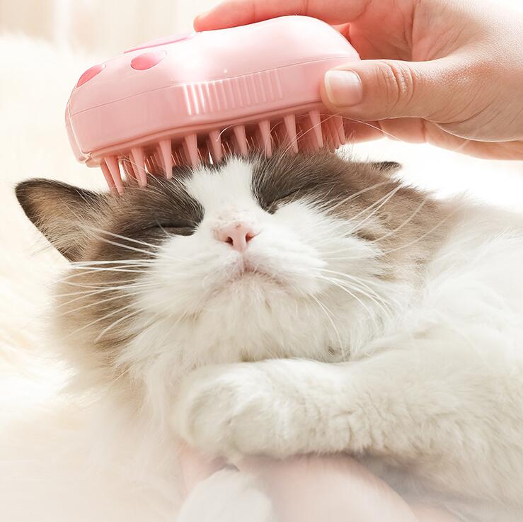 ペットブラシ 猫 ブラシ 猫ブラシ 猫用ブラシ 噴霧 スチーム ペットブラシ ペット ブラシ マッサージブ..