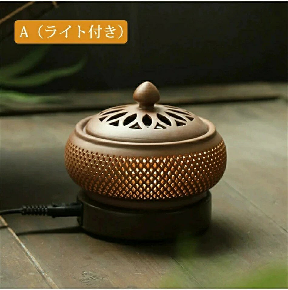 電子香炉 しずろ 茶香炉 電気 日本香道 お香立て 火を使わない セラミック香炉 サンダルウッド バーナー 線香立て 室内 110v 安心安全 おしゃれな 香炉 電気香炉 持ち運び コンパクト 灰不要 炭不要 簡単操作 練香 形香 アロマ 線香