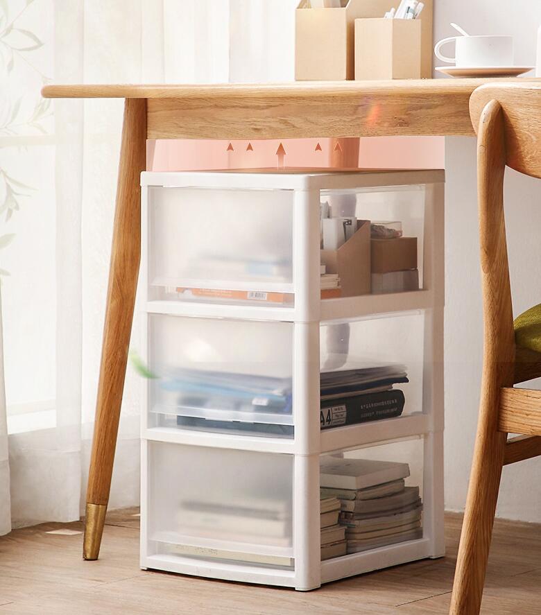 引き出し式収納ボックス ロングチェスト 化粧品収納 テーブルサイド　ワゴン　横 小物 4段 2段 3段 ホ..