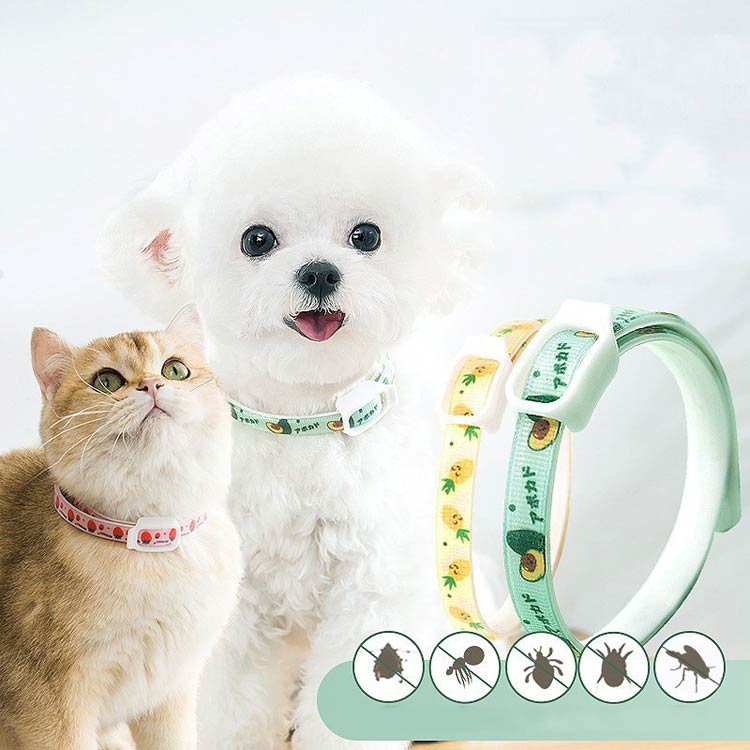 虫よけ首輪 痛くない 天然成分 防虫 犬用 猫用 安心 ノミ除け ナイロン製 猫用首輪 寄生虫よけ 犬用首..