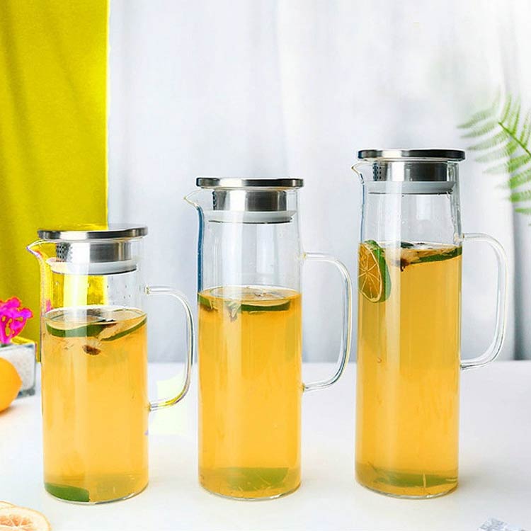 1000ml 耐熱 麦茶ポット 1500ml ガラスケトル ガラスピッチャー ガラス 1200ml ティーポット お茶ポット 耐熱ガラス ピッチャー 大容量 直火 直火電気ケトル対応 ホウケイ酸ガラス ガラスピッチャー 冷水ポット冷水筒 麦茶入れ 水だし 紅茶ポット