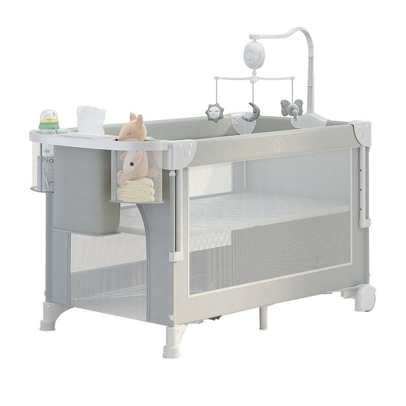 ベビーベッド多機能折りたたみおむつテーブル、折りたたみベビーベッドモバイルベビーフレーム組み立て..