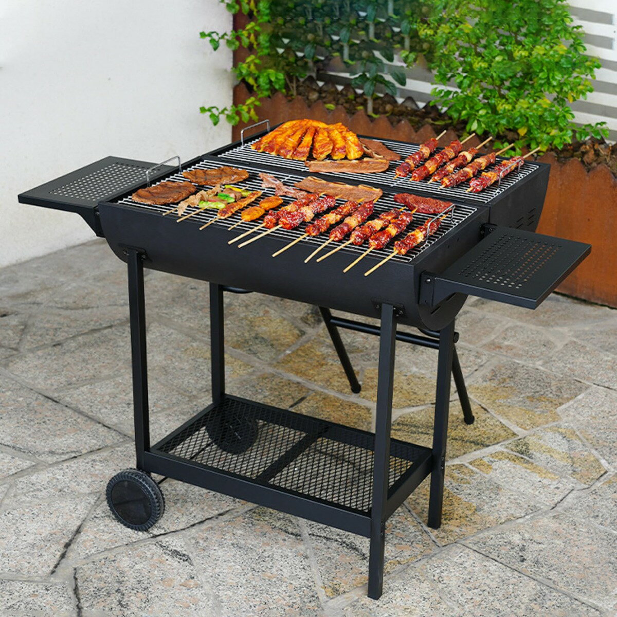 バーベキューグリル バーベキューコンロ 炭bbqグリル アメリカンオーブングリル 大型 ステンレスグリル..