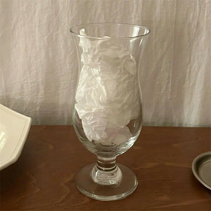 和風ハイボールグラス パフェグラス 和風昭和レトロ クラシックスタンドグラス サンデーグラス ジュースグラス 414ml