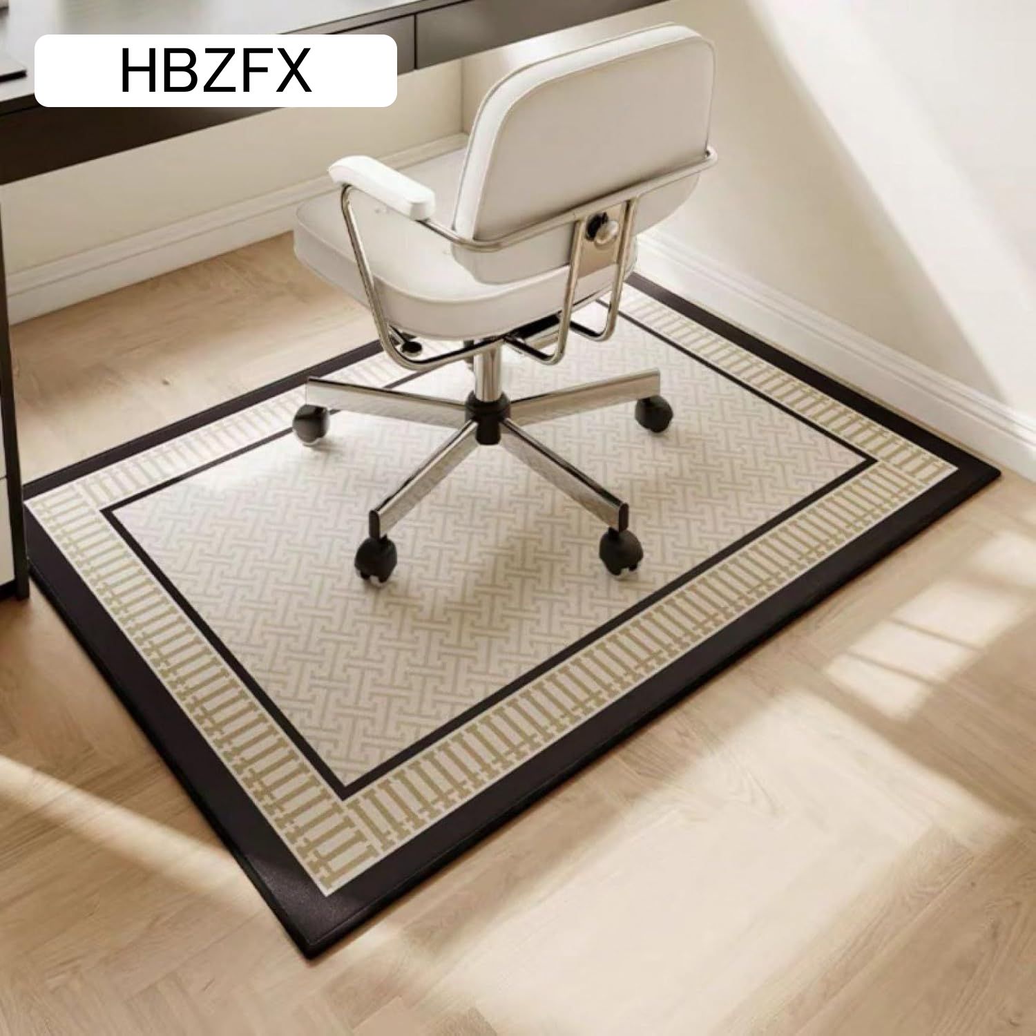 ゲーミングチェアマット カーペット 半円 長方形 センターラグ 床保護マット デスクマット 大判 春秋 床暖房対応 40*60cm 滑り止め シンプル 通気性 洗える 幾何柄 耐磨耗 床保護 室内 リ