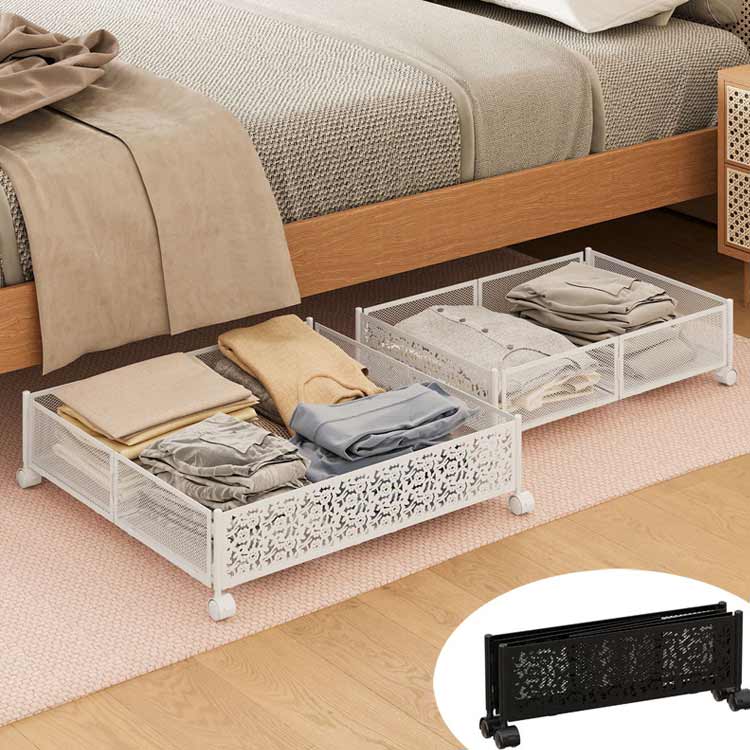 折りたたみ 収納 ベッド下収納 2個組 ベッド下収納ボックス 耐久性 収納ケース ベッド下 キャスター キ..