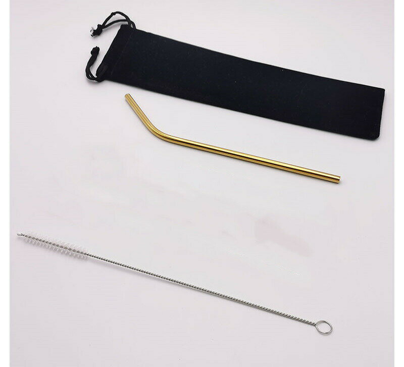 ストロー ステンレス 繰り返し使える 使い捨てない マイストロー 繰り返し 洗浄用ブラシ付*収納袋付 エコ カラフル 送料無料