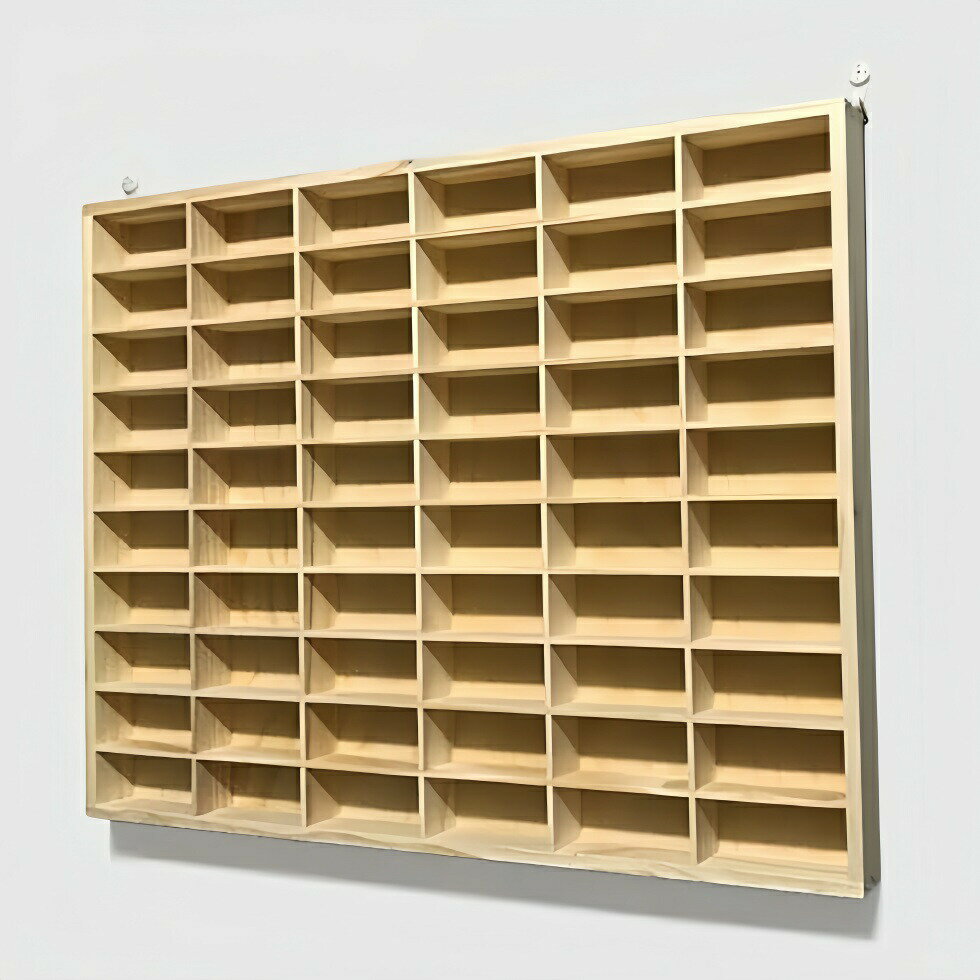 ミニカーケース 壁掛け 木製 1/64 完成品 6×10マス(60台 収納可能) ミニカー ケース コレクションケース