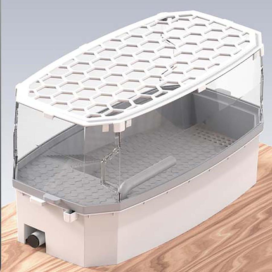 カメ用水槽 亀 水槽 大きい カメ 水槽 飼育ケース 水循環ろ過システム 亀ケージ カメ ボックス カメ槽 観察 排水孔 階段 エサ皿 滑り止め 休憩プラットフォーム