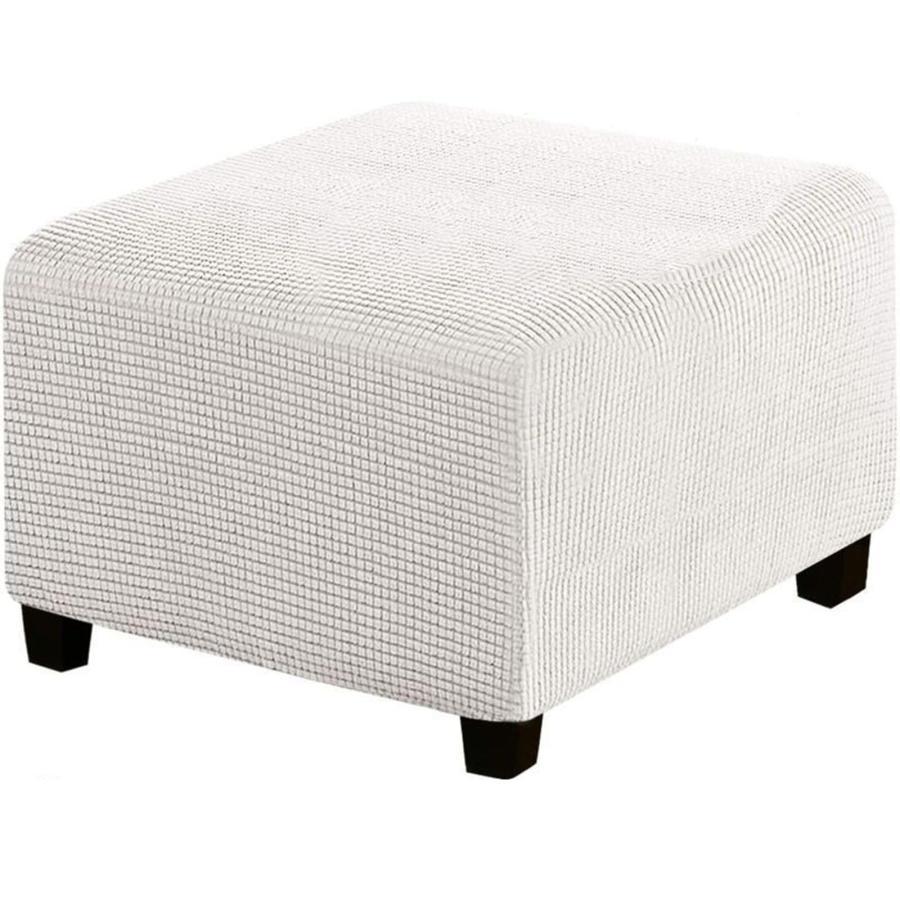 フットスツールカバー オットマンカバー 正方形ストレッチ カバー、厚い大型ストレッチ カバー滑り止め..